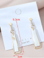 Fashion Golden Real Gold Plated Geometric Long Tassel Earrings