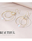 Fashion Golden Real Gold-plated Crystal Glass Hollow Earrings