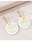 Fashion Golden Real Gold-plated Coconut Tree Geometric Round Earrings