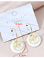 Fashion Golden Real Gold-plated Coconut Tree Geometric Round Earrings