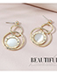 Fashion Golden Real Gold Plated Roman Alphabet Geometric Round Earrings