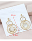 Fashion Golden Real Gold Plated Roman Alphabet Geometric Round Earrings