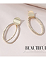 Fashion Golden Real Gold-plated Diamond Cutout Geometric Earrings