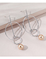 Fashion Silver Real Gold Plated Hollow Pearl Round Earrings