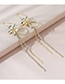 Fashion 14k Gold Real Gold Plated Flower And Diamond Tassel Earrings
