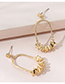 Fashion Platinum Real Gold Plated Hollow Geometric Earrings