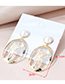 Fashion Platinum Real Gold Plated Portrait Pearl Geometric Earrings