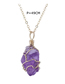 Fashion Purple Irregular Spar Necklace