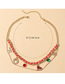 Fashion Gold Christmas Wreath Skate Double Layer Necklace