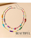 Fashion Color Rice Beads Gravel Beaded Double Layer Necklace
