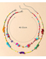 Fashion Color Rice Beads Gravel Beaded Double Layer Necklace