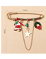 Fashion Gold Santa Claus Five-pointed Star Tassel Brooch