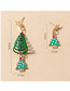 Fashion Gold Christmas Tree Asymmetrical Earrings