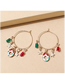 Fashion Gold Christmas Wreath Five-pointed Star Geometric Earrings