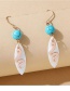 Fashion Gold Alloy Resin Serpentine Turquoise Earrings