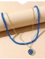 Fashion Gold Alloy Diamond Star And Moon Round Double Necklace