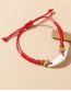 Fashion Red Resin Geometric Cord Braided Hand Rope