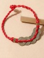 Fashion Red Geometric Iron Coin Braided Rope Bracelet