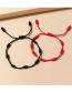 Fashion Red+black Geometric Cord Braided Hand Rope Set