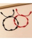 Fashion Red+black Geometric Cord Braided Hand Rope Set