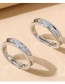 Fashion Silver Copper Inlaid Zirconium Geometric Ring