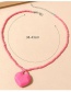 Fashion Pink Resin Rice Beads Love Necklace