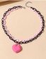 Fashion Pink+black Resin Love Double Necklace