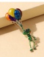 Fashion Green Alloy Drip Oil Frog Balloon Brooch