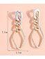 Fashion 3# Metal Geometric Chain Stud Earrings
