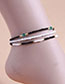 Fashion Color Alloy Rice Beaded Anklet Set