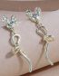 Fashion Silver Alloy Heart Bow Stud Earrings
