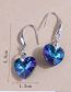 Fashion Blue Alloy Heart Crystal Stud Earrings
