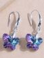 Fashion Silver Alloy Butterfly Crystal Stud Earrings