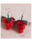 Fashion Red Alloy Flannel Grape Stud Earrings