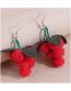 Fashion Red Alloy Flannel Grape Stud Earrings