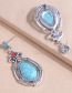 Fashion Red Alloy Set Turquoise Drop Stud Earrings
