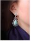 Fashion Red Alloy Set Turquoise Drop Stud Earrings