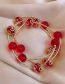Fashion Red Copper Tube Beads Three Layers Bracelet