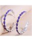 Fashion Purple Metal Inset Loose C-shaped Stud Earrings