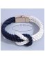 Fashion Blue And White Contrast Knotted Braided Bracelet