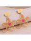 Fashion Yellow Flower Plate Stud Earrings