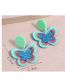 Fashion Blue Geometric Butterfly Plate Stud Earrings