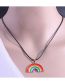 Fashion Black Metal Drip Rainbow Necklace