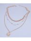 Fashion Gold Alloy Portrait Coin Wheat Ear Chain Multilayer Necklace