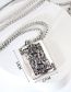 Fashion Silver Alloy Playing Card Square Necklace