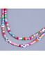 Fashion Color Colorful Rice Beads Beaded Letter Double Necklace
