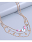Fashion Gold Alloy Love Piece Eye Multilayer Necklace
