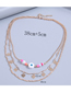 Fashion Gold Alloy Love Piece Eye Multilayer Necklace
