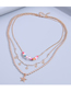 Fashion Gold Alloy Star Tassel Geometric Layered Necklace