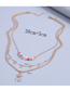 Fashion Gold Alloy Star Tassel Geometric Layered Necklace